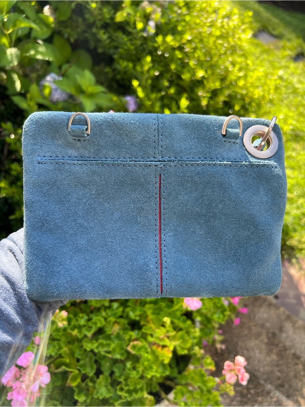Hammitt Small Nash Blue Suede Wristlet/crossbody - Picture 3 of 8